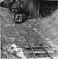 Gebäude des Gipswerks mit links oben der Zufahrt für die kohlebeladenen Wagen