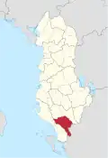 Lage des Kreises Gjirokastra
