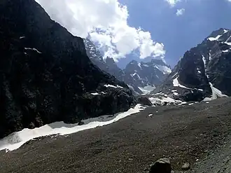 Der Glacier Noir mit l'Ailefroide im Hintergrund.