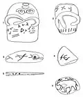 Objets avec signes et dessins[14]