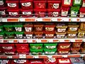 Verschieden scharfe industriell hergestellte Gochujang – Supermarkt, Seoul 2005