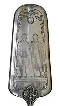 Tortenheber mit Goethe-und-Schiller-Denkmal (um 1860)