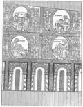 Die vier Evangelisten auf der linken Seite des Chors