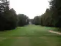 Loch 6, ein kurzes Par 4 durch eine Waldschneise.