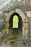 Gotische Spitzbogentür, Kellergang Elbseite