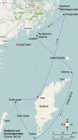 Gotland Runt, Kurs „Charlie“, 363 Seemeilen (673 km)