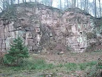 Der westliche Steinbruch auf dem Gipfel des Gräfenberges
