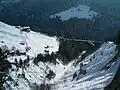 Blick vom Gründjitobel auf den Viadukt