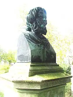 Büste auf Grab von Ernst Lasaulx