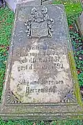 Grabstein des Freifräuleins Clara von der Leithen (* 11. Mai 1838, † 25. August 1890)