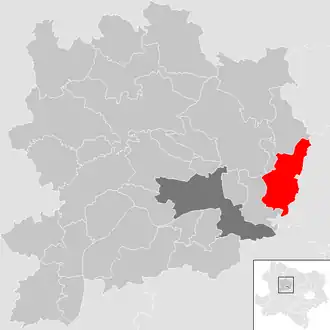 Lage der Gemeinde Grafenegg im Bezirk Krems (anklickbare Karte)