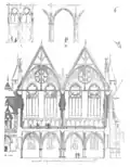 Rekonstruierter Aufriss der Grande salle, erbaut unter Philipp dem Schönen 1302 bis 1313