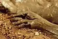 Die Hand in der früheren Präsentation