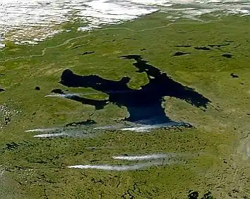 Satellitenbild mit Blickrichtung nach Nordwesten