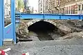 Bauarbeiten an der Gräßlitzüberbauung in der August-Bebel-Straße