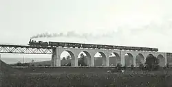 Historische Aufnahme des Mösliviadukts der Münster-Lengnau-Bahn