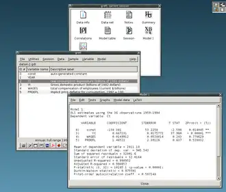 Screenshot of gretl
