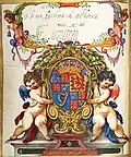Seite 24: Eintrag von Elisabeth Stuart mit eigener Unterschrift und britischem Wappen, 1616