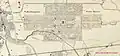 Verlauf des Kaitzbaches am Großen Garten und Bürgerwiese um 1863