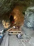 Ausgrabungsarbeiten in der Grotte Le Noisetier im Sommer 2005