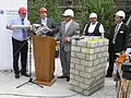 Grundsteinlegung für die Erweiterung der Räumlichkeiten am Jochen-Klepper-Haus im Juni 2012.