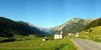 Gschnitztal Blick Richtung Westen, ~1&nbsp;km vor Trins