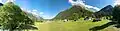 Gschnitztal bei Gasthaus Feuerstein Panorama nach Süden.