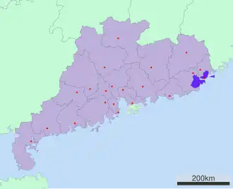 Lage von Shantou in Guangdong