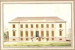 Fassadenentwurf des Architekten Lillie für das Herrenhaus Gudow (1824)