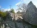 Quarzstein Le Roc Blanc mit Kreuz