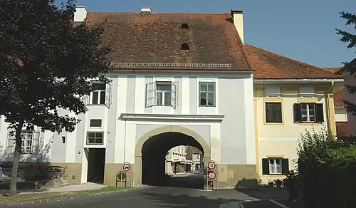 Feldbach, das Grazer Tor war Teil einer geschlossenen Wehranlage
