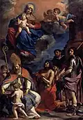 Madonna mit Kind und Heiligen, 1651, Öl auf Leinwand, 332 × 230&nbsp;cm, Louvre, Paris