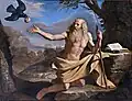 Hl. Paulus der Eremit mit dem Raben, 1652–1655, Öl auf Leinwand, 178 × 233&nbsp;cm, Pinacoteca Nazionale, Bologna