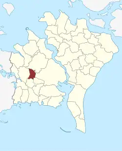 Lage des Fjelde Sogn in der Guldborgsund Kommune
