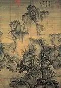 Höhenstaffelung und Luftperspektive. Guo Xi (auch Kuo Hsi): Vorfrühling, ca. 1072 (Song-Dynastie, 960–1279).