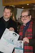 v.&nbsp;l.&nbsp;n.&nbsp;r. Andreas Prochaska (Regie) und Erwin Steinhauer mit den Urkunden für den besten österreichischen Film 2014 „Das finstere Tal“