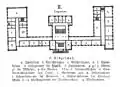 Grundriss des Erdgeschosses um 1897 (u.&nbsp;a. Speisesaal, Musikzimmer, Lehrzimmer für Physik, Seminarklassen mit Orgel)