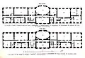 Grundrissplan von Erdgeschoss und dem ersten Stock des Gymnasiums mit Raumwidmungen im Jahr 1870