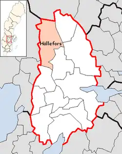 Lage der Gemeinde Hällefors