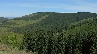 Der Härdler (756,0 m), Hauptberg der Rüsper Rothaar, von Westen