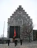 Ansicht des Giebels der Håkonshalle