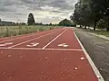 Neue Tartanbahn auf dem Sportplatz