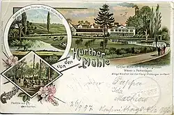 Restauration Hürther Thalmühle (1897) Letzte Mühlennutzung (siehe auch den Schlot der Dampfmaschine).