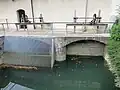 Einlaufbauwerk beim Turbinenhaus (Leerlauffalle rechts)