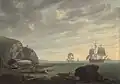 wreck of HMS Crocodile at Prawle Point -- 1784