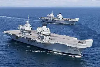 Die beiden britischen Flugzeugträger der Queen-Elizabeth-Klasse der Royal Navy