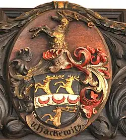 Wappen derer von Hackewitz im Kreishaus in Greifswald