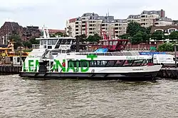 Die Harburg am Betriebsponton St.&nbsp;Pauli Fischmarkt (2023)
