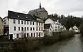 Kirchgasse, von der alten Elbbachbrücke (Süden) aus gesehen