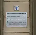 Denkmalplakette am Empfangsgebäude des Bahnhofs Hagenow Land